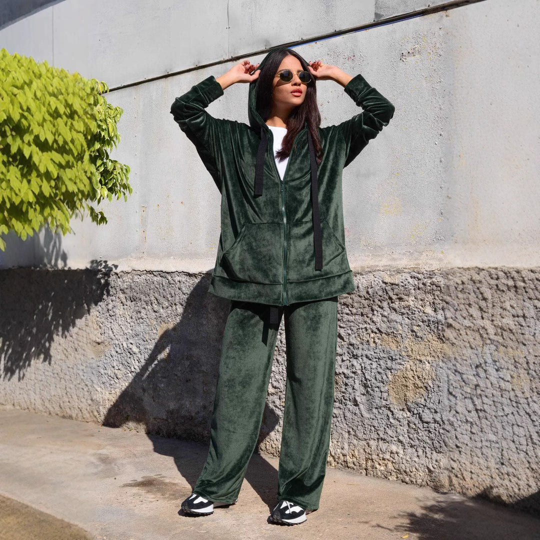 Damen bequeme und stilvolle Kapuzenjacke Drune