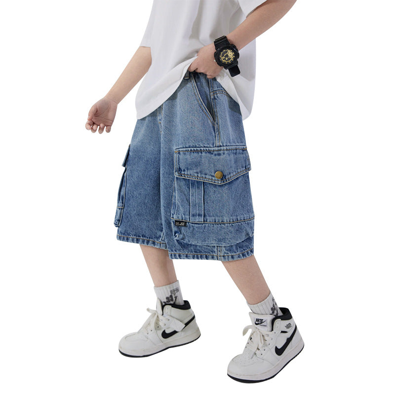 Jungen Cargo-Shorts aus leichtem Denim Drune