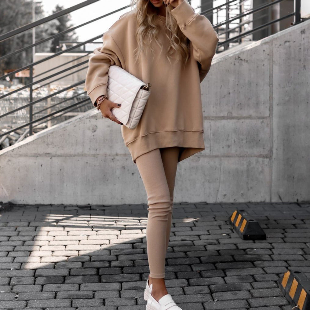 Damen Oversized Sweatshirt mit gestepptem Design und Komfort Fit Drune