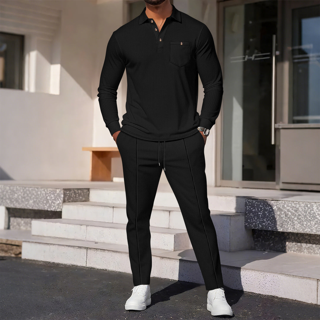 Herren elegantes Freizeit-Set mit modischen Akzenten und atmungsaktiven Materialien Drune