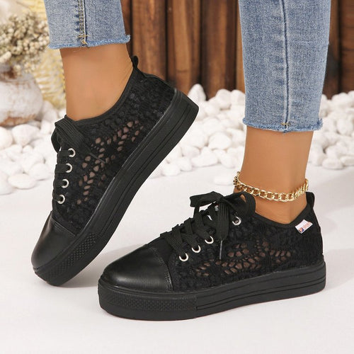 Damen Sneaker mit atmungsaktiver Netz-Oberfläche und rutschfester Sohle Drune