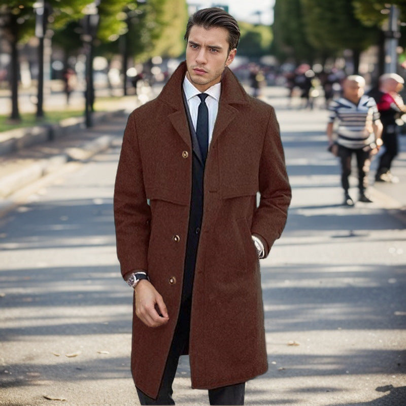 Herren urbaner Wollmantel mit asymmetrischem Schnitt Drune