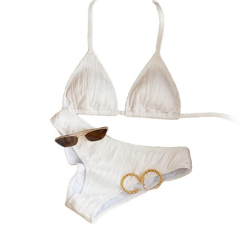 Damen Triangel-Bikini mit strukturiertem Oberteil und hoher Taille Drune