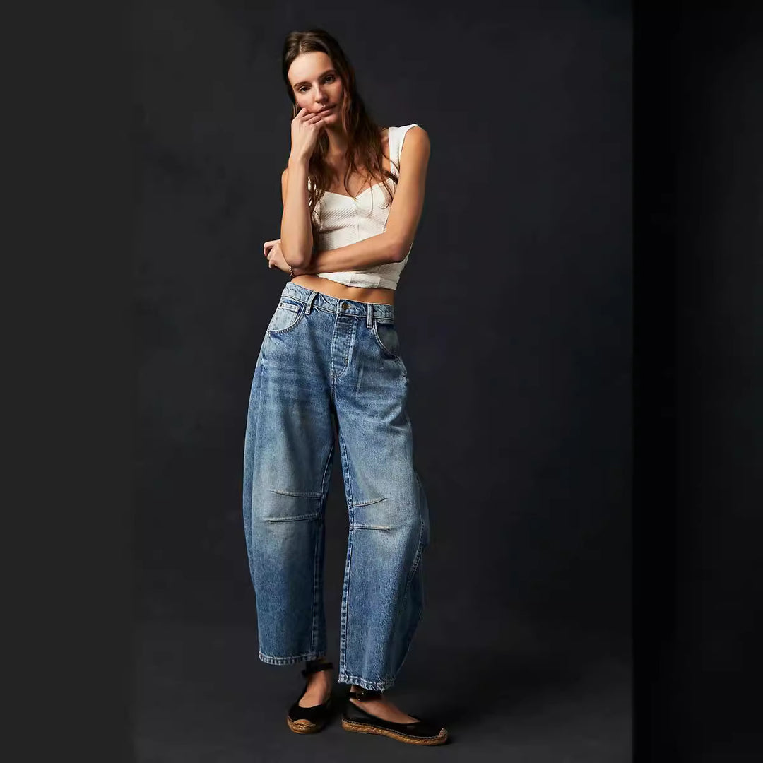 Damen Baggy-Jeans im Modernen Stil Drune