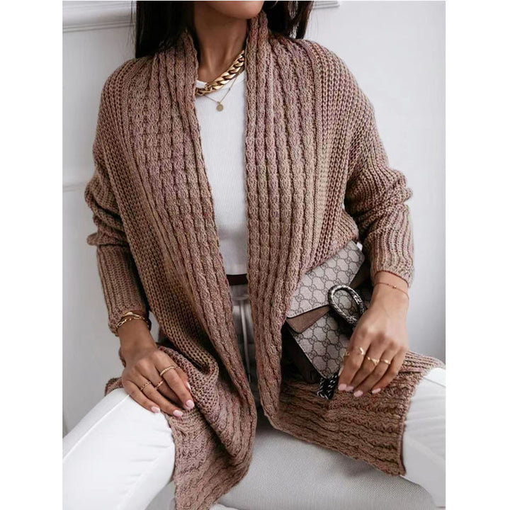Damen Grobstrick Cardigan mit offenem Schnitt und modischem Strukturdesign Drune