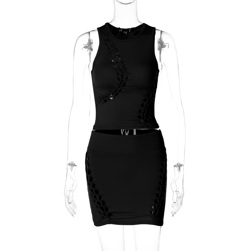 Drune | Hohler Rundhalsausschnitt Top Slim Rock Set