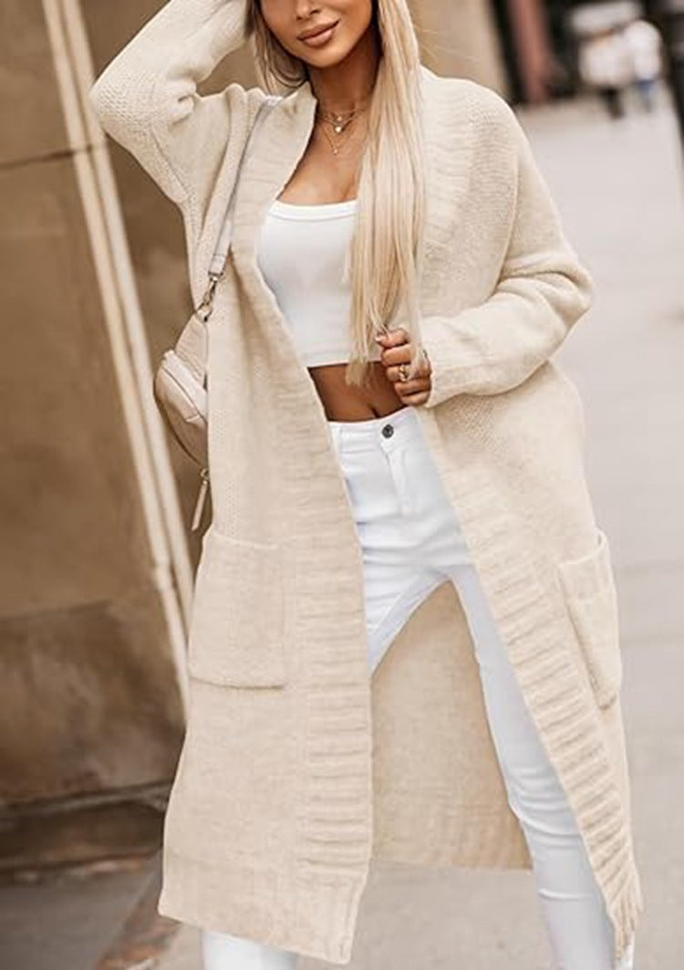 Damen Strickmantel mit praktischen Taschen und elegantem Schnitt Drune