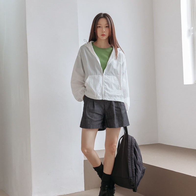 Damen leichte winddichte Kurzjacke Drune