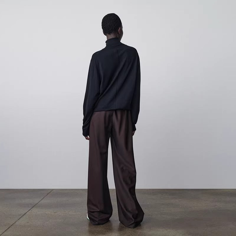 Damen weite Stoffhose mit elastischem Bund Drune