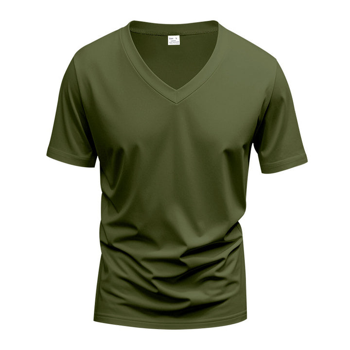 Herren V-Ausschnitt T-Shirt aus atmungsaktivem Funktionsmaterial Drune