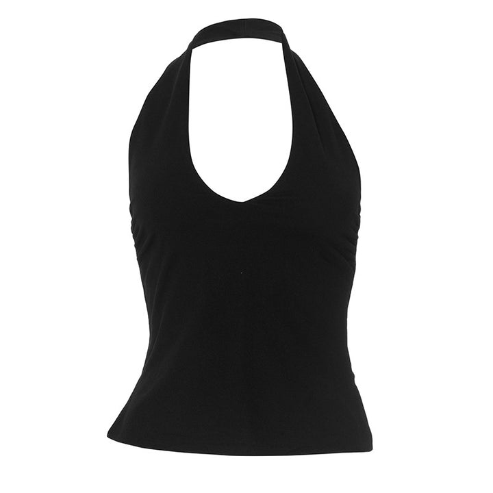 Damen Halter Neck Slim Fit Top Drune
