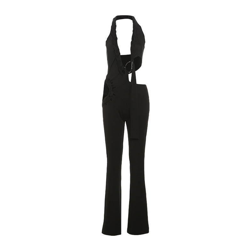 Damen Figurbetonter Overall mit drapierten Details Drune