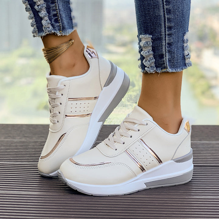 Damen nan City-Sneaker mit gedämpfter Keilsohle, gepolstertem Komfortfußbett und eleganten Metallic-Details Drune