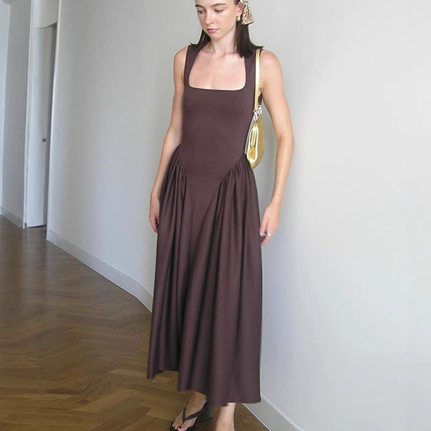 Damen Fließendes Maxikleid mit raffiniertem Schnitt Drune