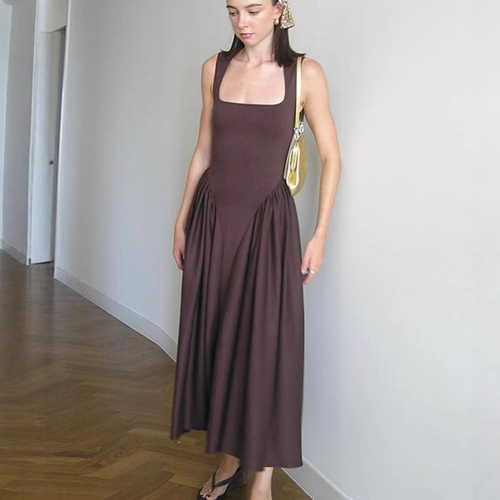 Damen Fließendes Maxikleid mit raffiniertem Schnitt Drune