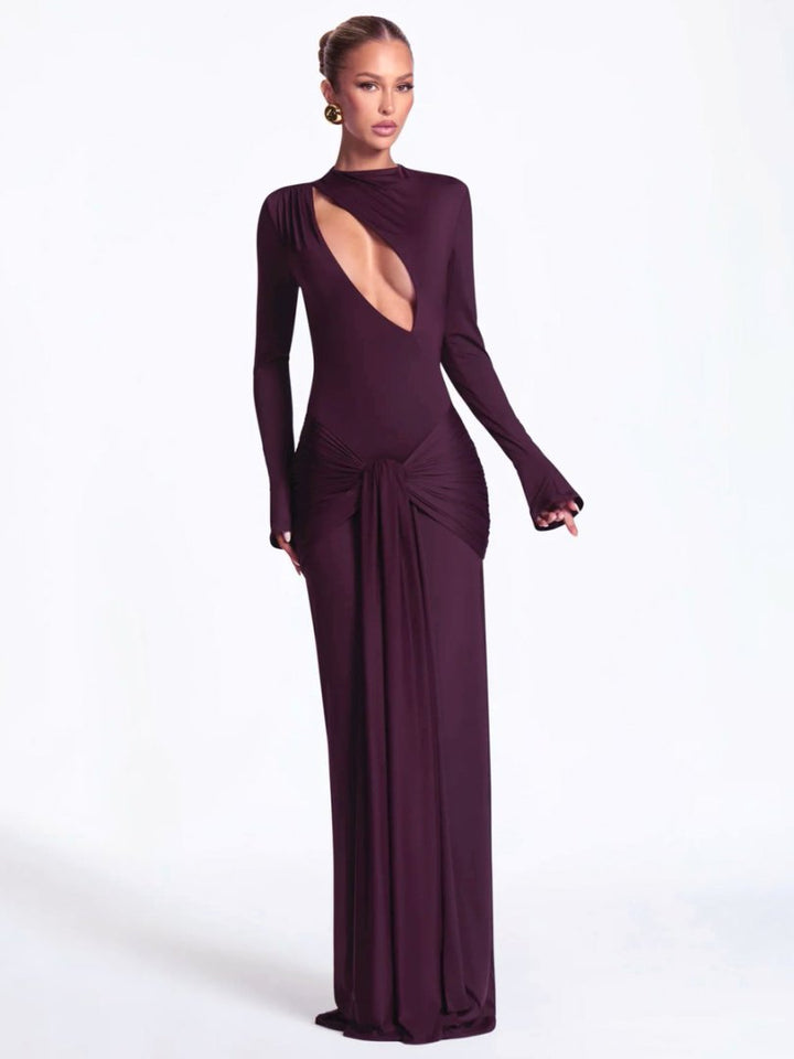 Damen Modisches Maxikleid mit asymmetrischem Ausschnitt Drune