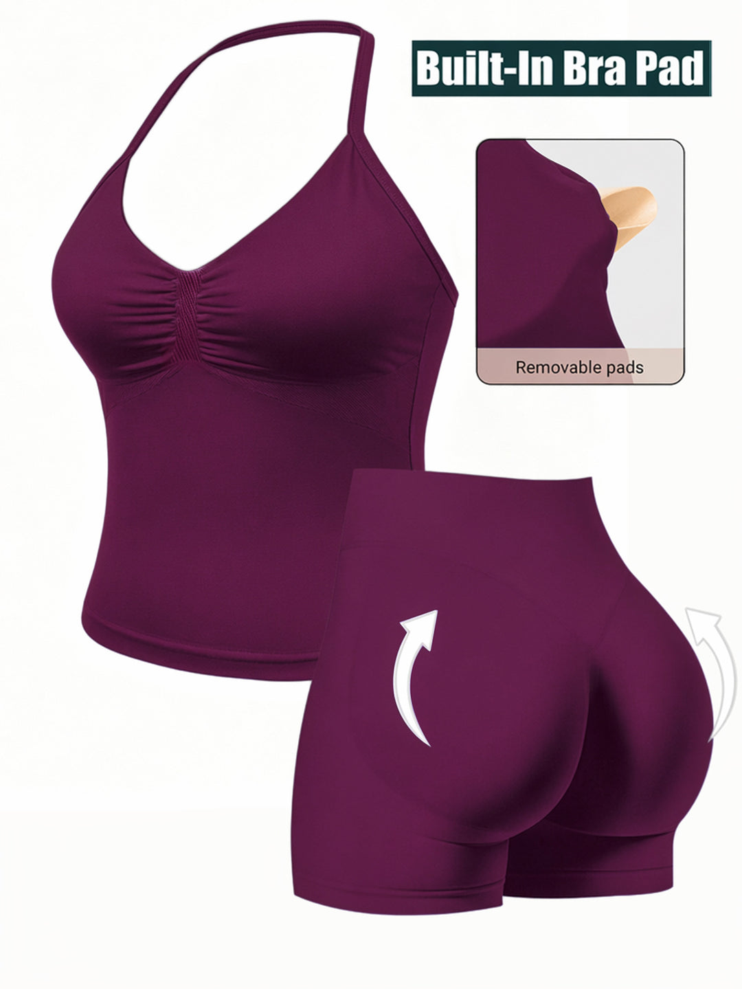 Damen Sportlicher Jumpsuit mit Raffungen und verstellbaren Trägern Drune