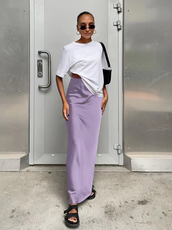 Damen elegantes Maxikleid mit asymmetrischem Schnitt und dekorativem Überwurf Drune