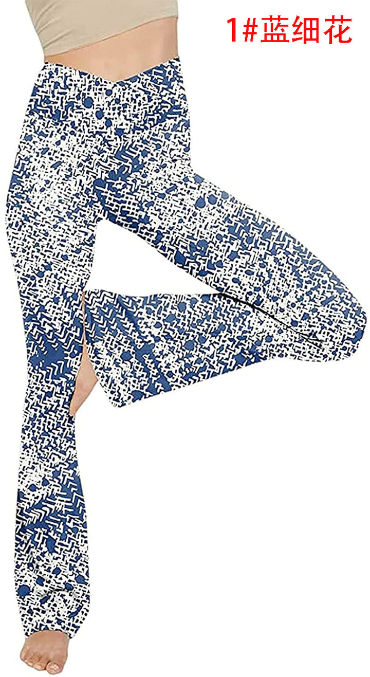 Damen Bootcut Yoga-Hose aus elastischem Material mit hohem Bund Drune