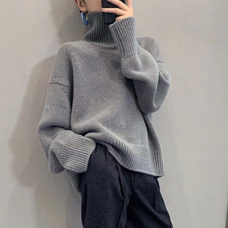 Damen Kuscheliger Rollkragenpullover mit weichem Strick Drune