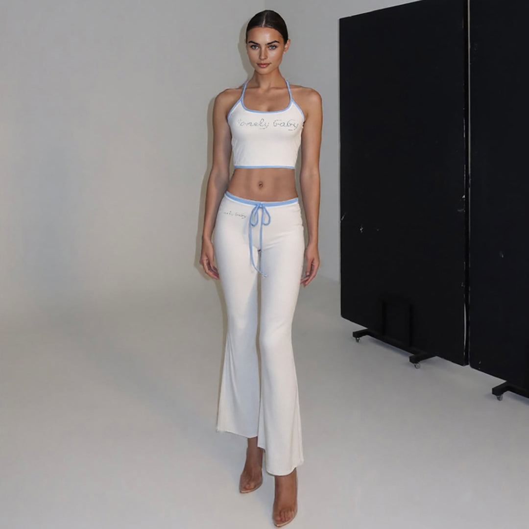 Damen Sportliches Zweiteiler-Set mit bra und weit geschnittener Hose Drune