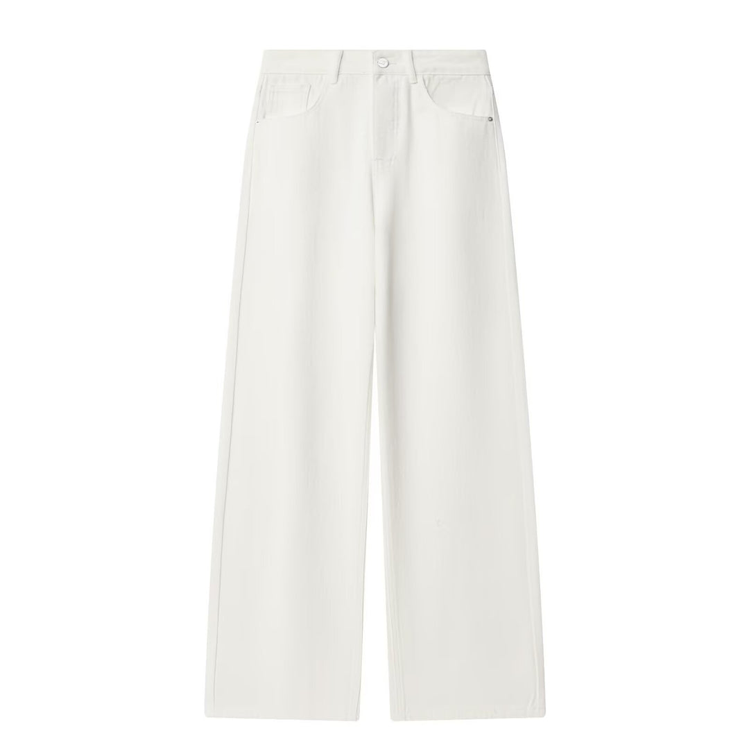 Damen weite Hochbundhose aus nachhaltigem Material mit eleganter Textur Drune