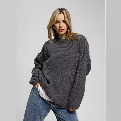 Damen Grober Strickpullover Drune