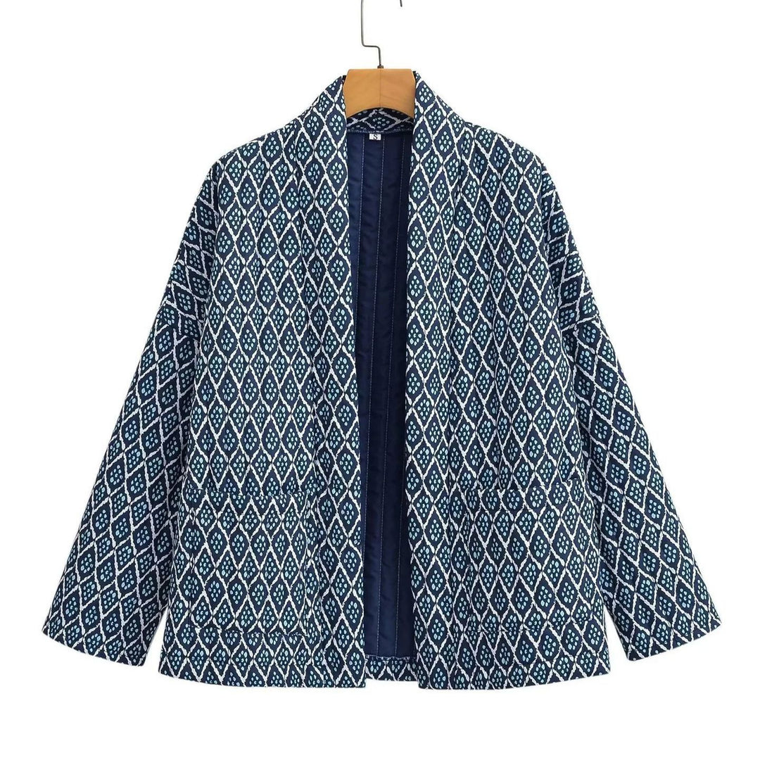 Damen Kimono-Jacke mit elegantem Muster und lockerer Passform Drune