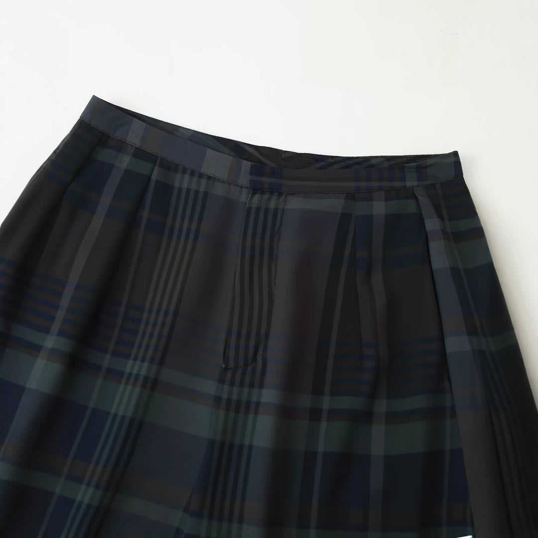 Damen Karottenhose mit modernem Karomuster und entspanntem Schnitt Drune