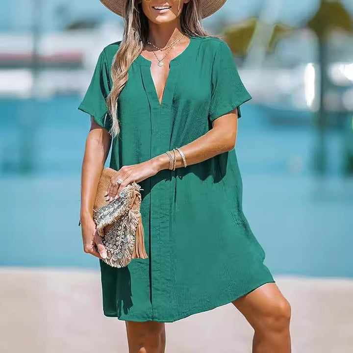 Damen lässiges Strandkleid mit praktischem Taschenbereich Drune