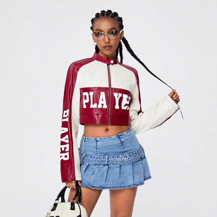 Damen cropped Jacke mit sportiven Akzenten Drune