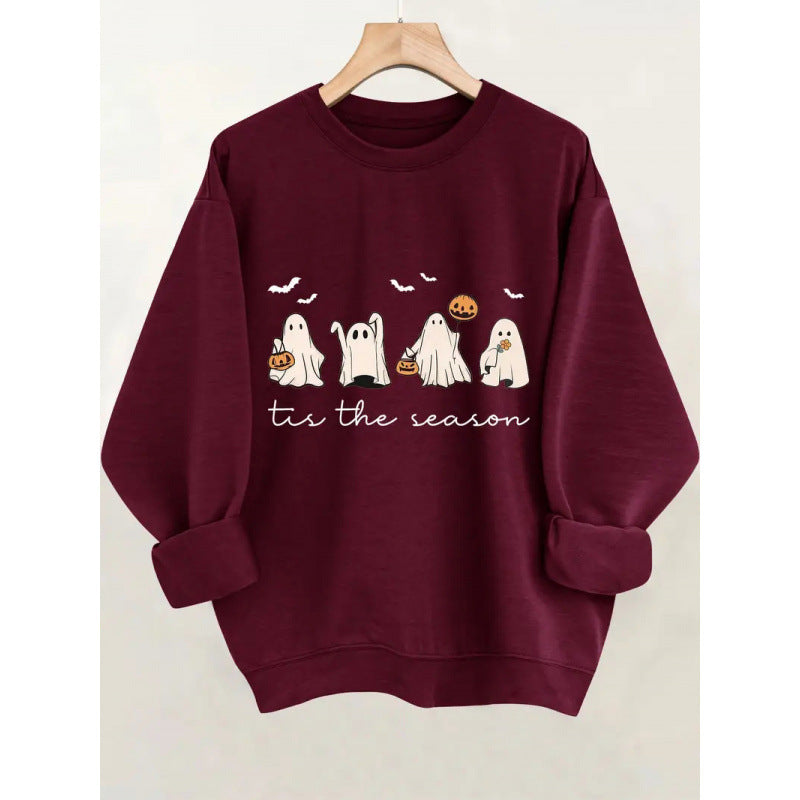 Damen Sweatshirt mit verspielt gruseligem Motiv Drune