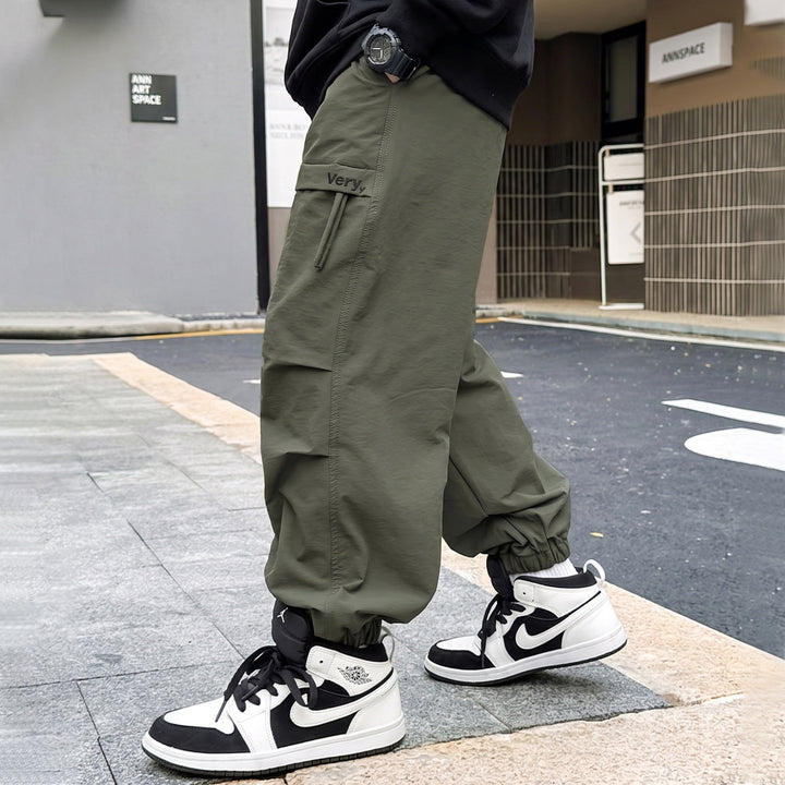 Herren lässige Cargo-Hose mit elastischem Bund und funktionalen Taschen Drune