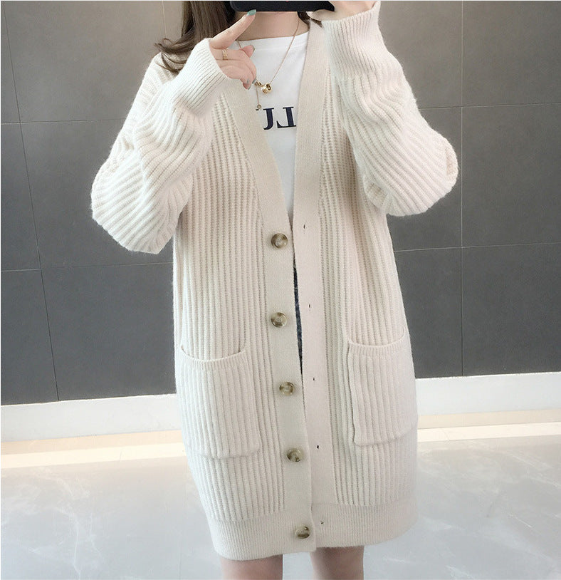 Damen Strickjacke mit Taschen und Knöpfen Drune