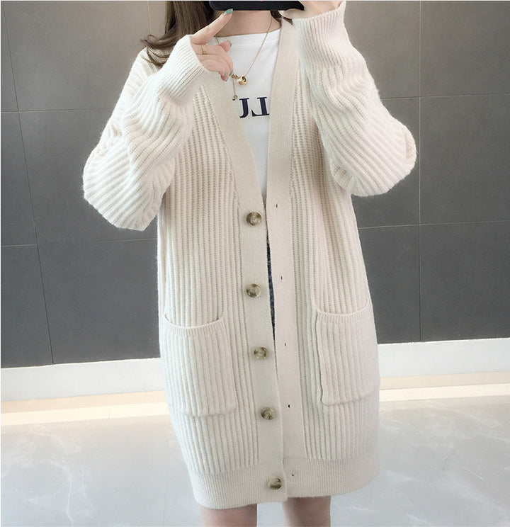 Damen Strickjacke mit Taschen und Knöpfen Drune