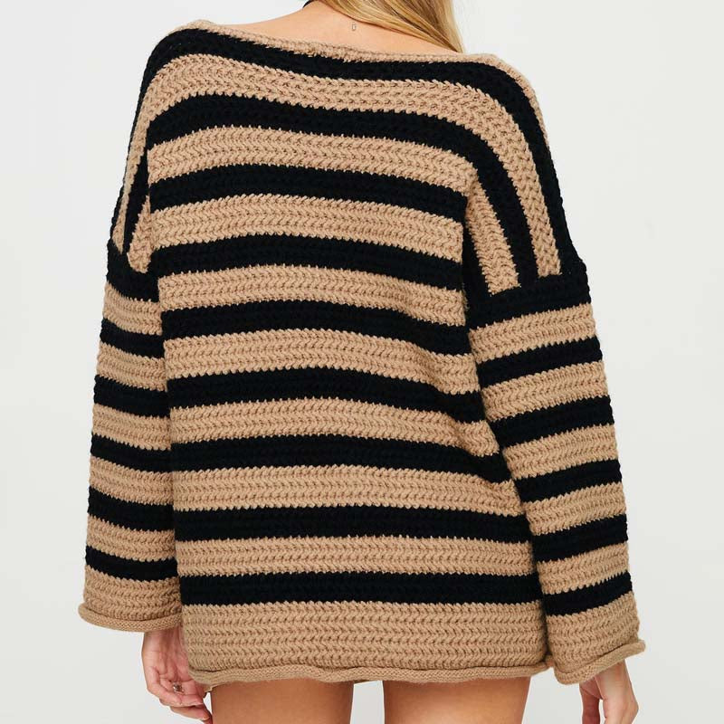 Drune | Gestreifter Strickpullover mit Modernem Stil