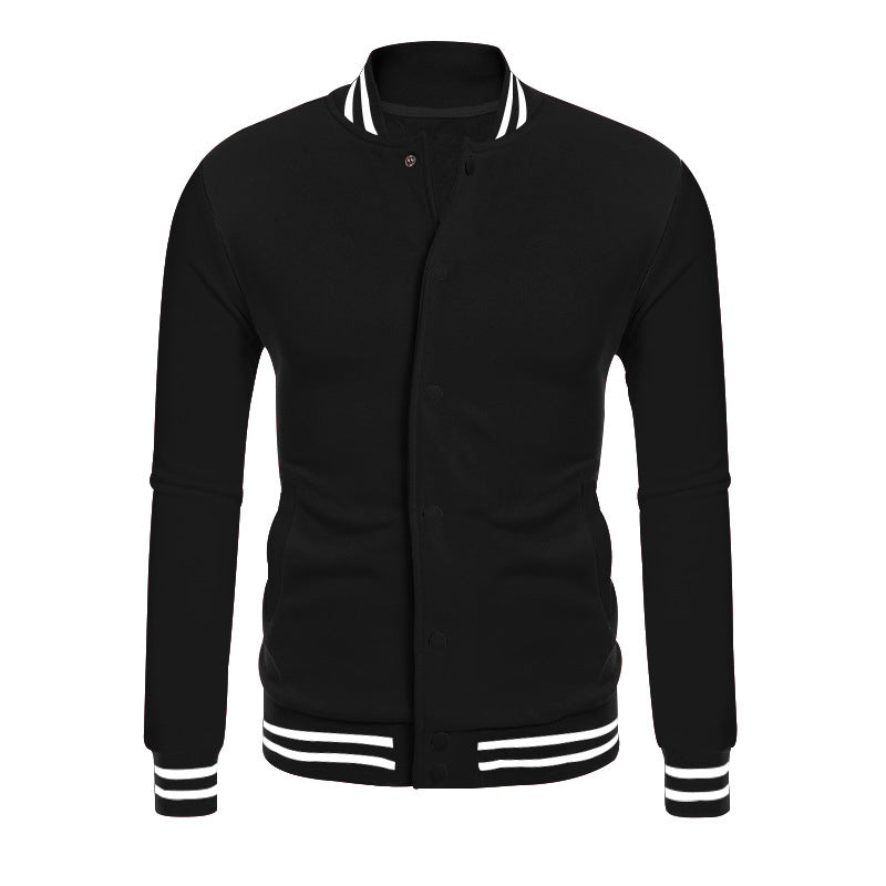 Herren nan College-Bomberjacke im Varsity-Stil mit Druckknopfleiste und gerippten Bündchen Drune