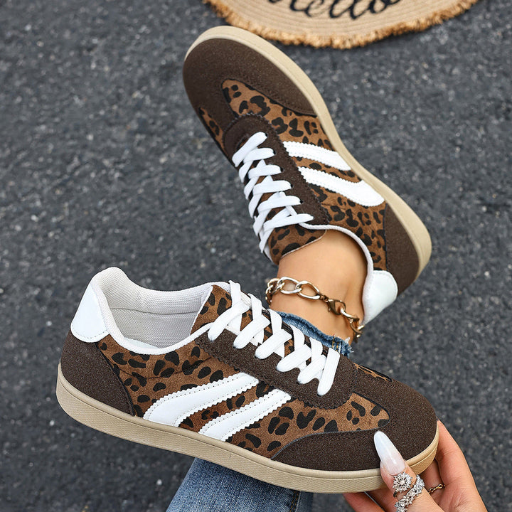 Damen Sneakers im Leopardenmuster mit bequemer Sohle Drune