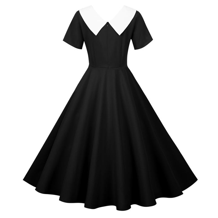 Damen Swingkleid mit elegantem Kragen und schwingendem Rock Drune