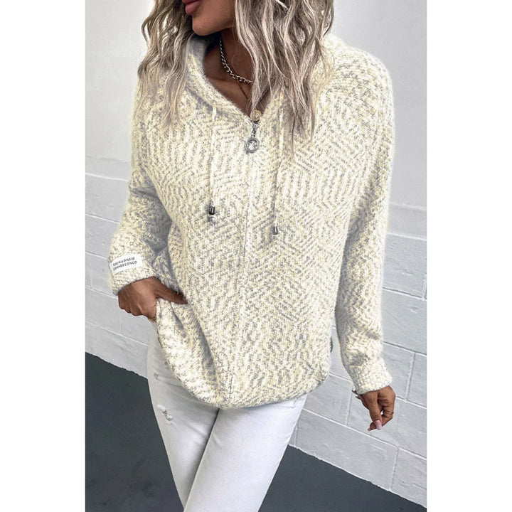 Damen Cozy Boucle Strick Hoodie Drune