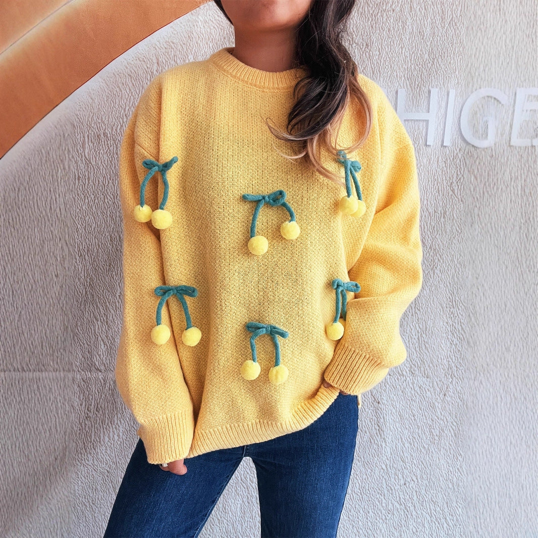 Damen Kuscheliger Pullover mit verspielten Quasten Drune