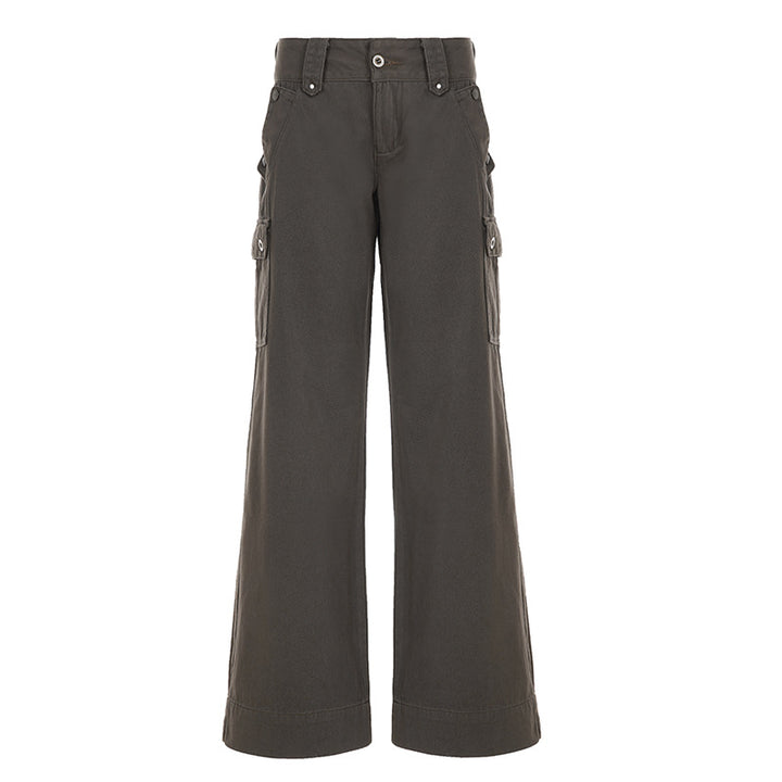 Damen Cargo-Hose im lässigen Stil mit praktischen Seitentaschen und weitem Bein Drune