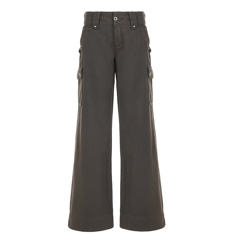 Damen nan Highwaist-Culottehose mit weitem Bein und kontrastierendem Bunddetail Drune