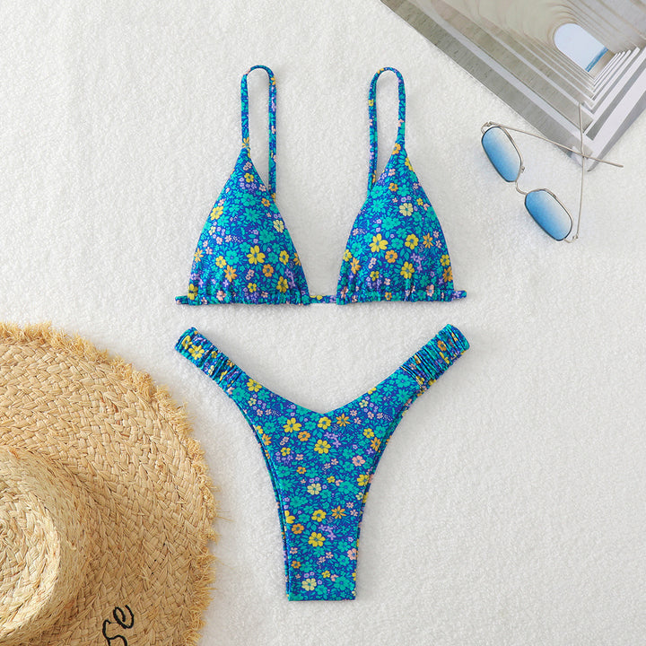 Damen Triangel-Bikini mit floralen Mustern Drune