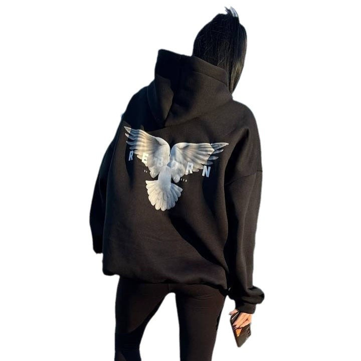 Damen oversized Kapuzenpullover Drune