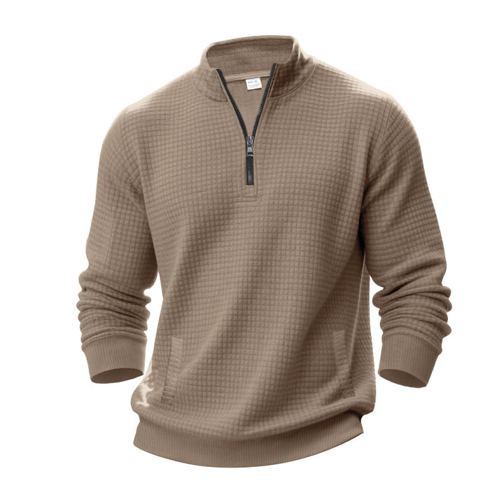 Herren Stepppullover mit halbem Reißverschluss und modernem Strukturdesign Drune