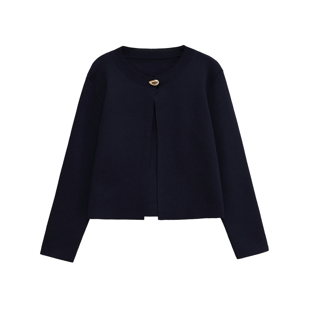 Damen modische Strickjacke mit dekorativem Knopf und elegantem Schnitt Drune