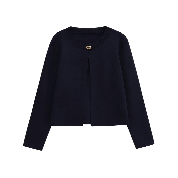 Damen modische Strickjacke mit dekorativem Knopf und elegantem Schnitt Drune