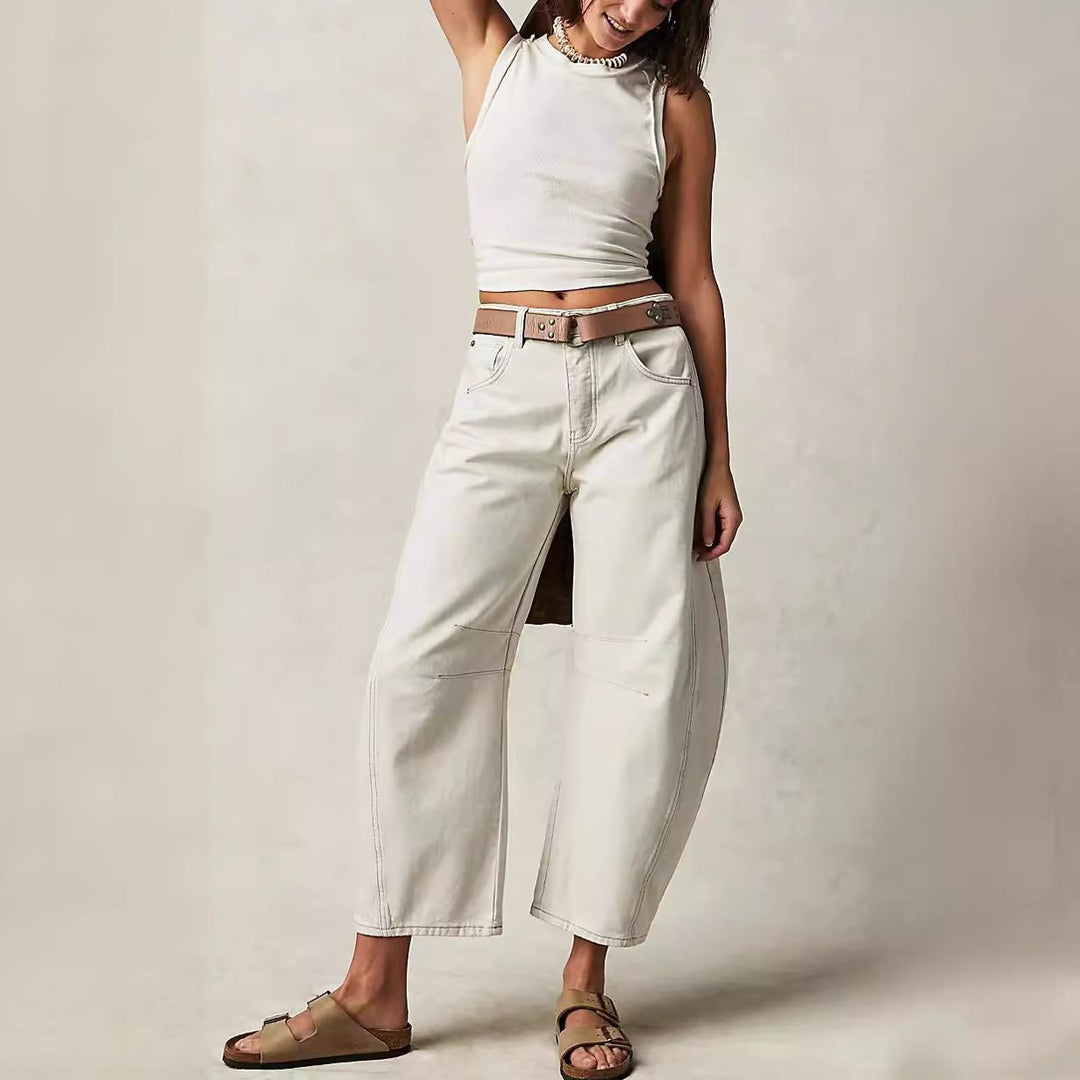 Damen lockere Mom-Jeans mit lässigem Schnitt Drune