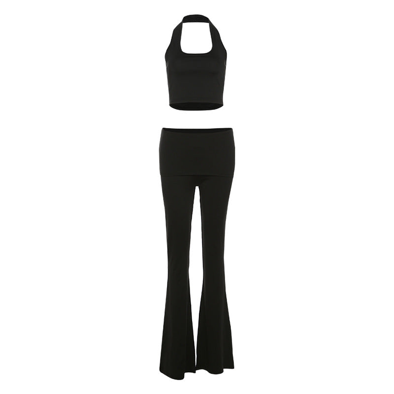 Damen Schlaghosen Activewear Ensemble Drune